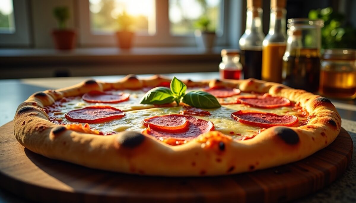 Délicieuse pizza à la salami : recette simple à réaliser chez soi Délicieuse pizza à la salami : recette simple à réaliser chez soi