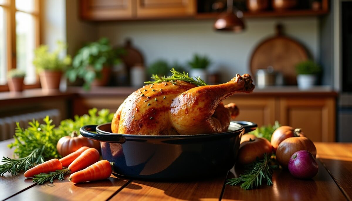 Cuisse de dinde fondante en cocotte : recette simple et rapide pour un repas savoureux Cuisse de dinde fondante en cocotte : recette simple et rapide pour un repas savoureux
